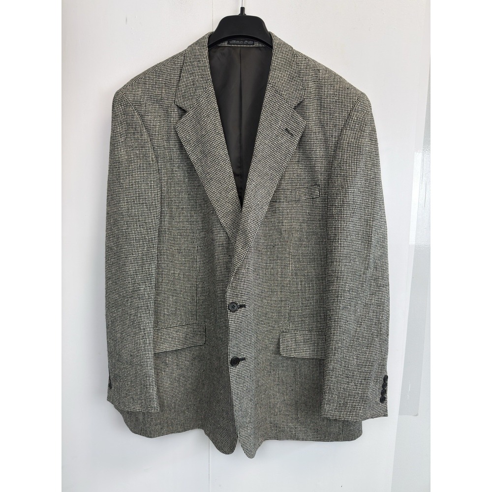 Vintage Tom Rich Collection Men's 48L Silk Houndstooth Sport Coat Made In India